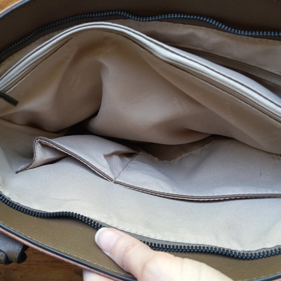 NWOT Brown Vegan Leather Whipstitch Detail Purse SouthwesternMinimalist OldMoney - Picture 8 of 16